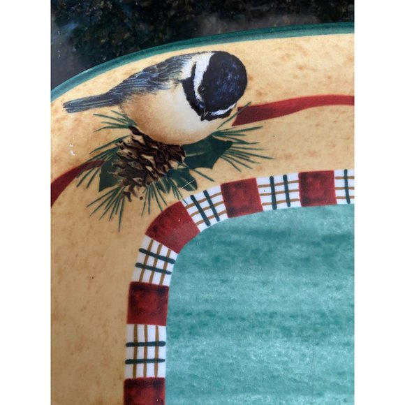 Lenox Winter Greetings 14" Christmas Birds Rectangular Platter - Picture 2 of 7